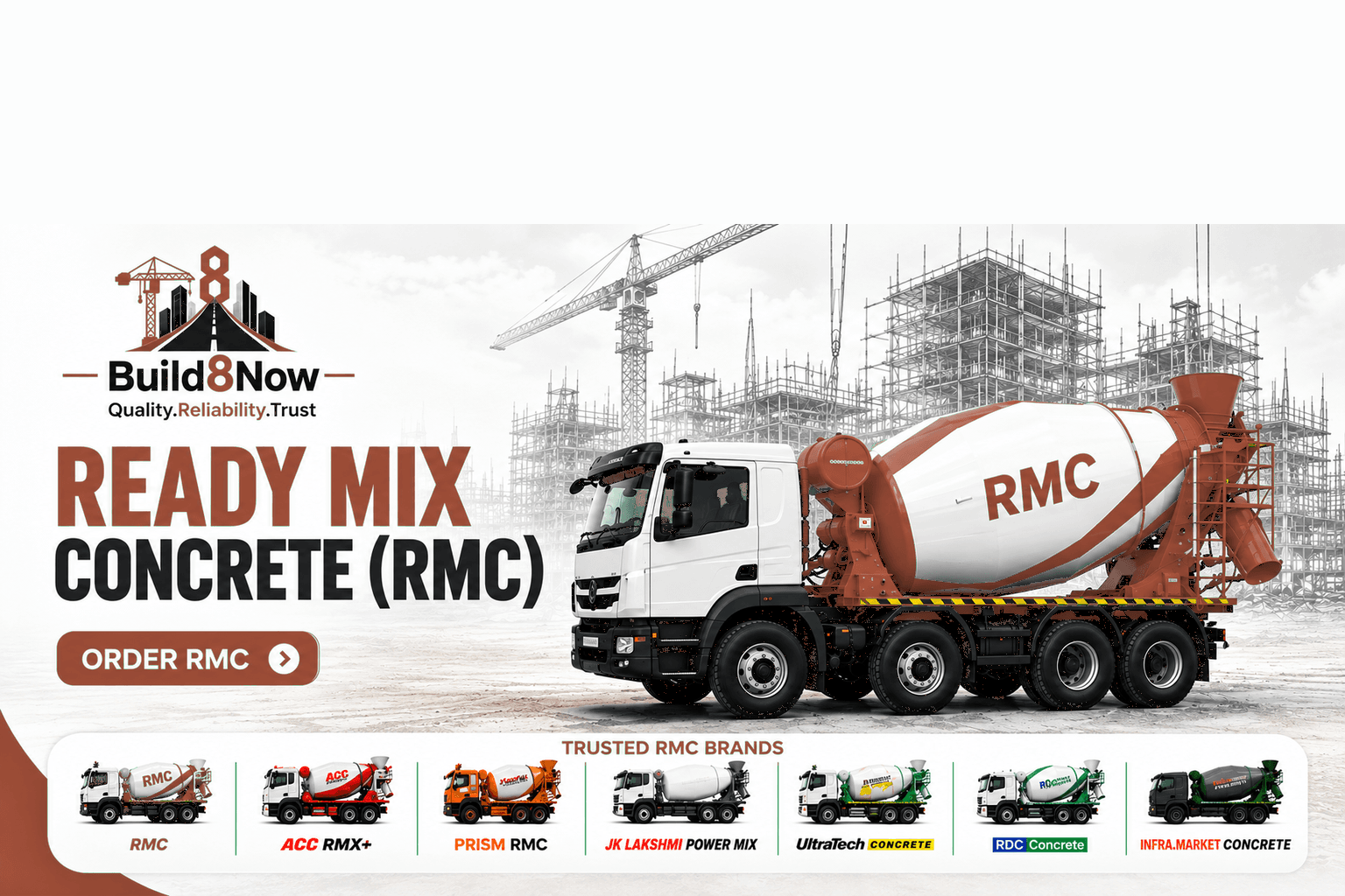 Ready mix concrete for construction projects