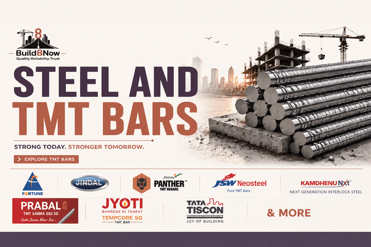 High-strength TMT bars for construction