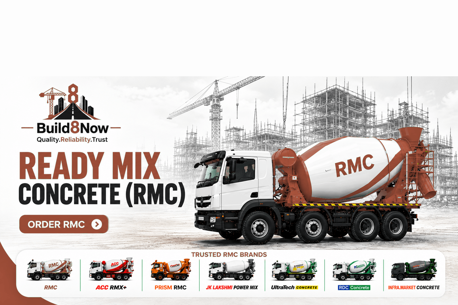 Ready mix concrete for construction projects